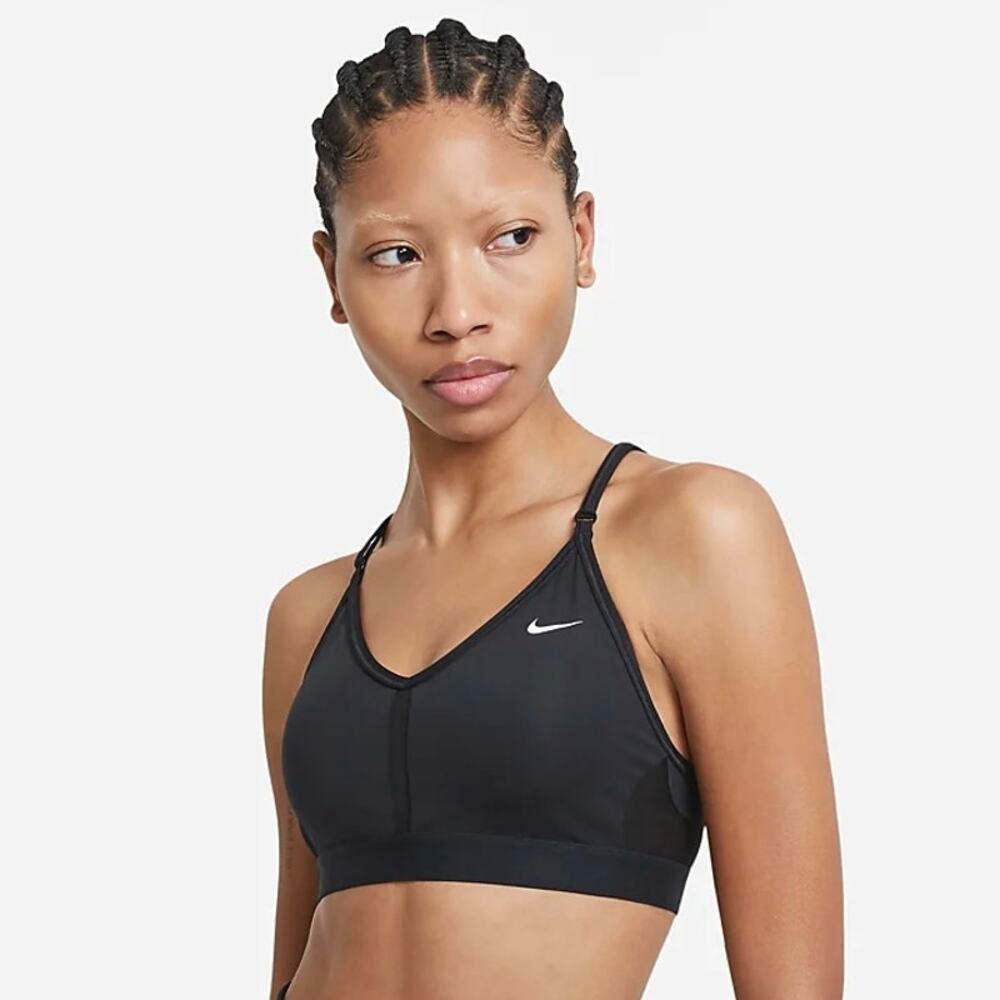 Nike Indy Light Support V-Neck Sports Bra - Black - Size 2X